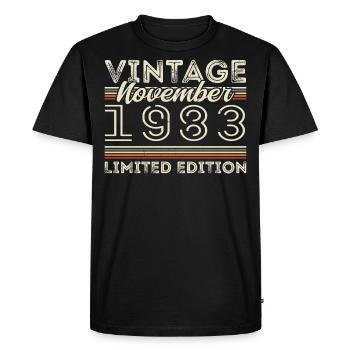 Novembre 1983 Anniversaire né en novembre 1983 - T-shirt Premium bio Homme - noir - Devant - Nico (187cm)