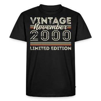 November 2000 Birthday Year November 2000 - Men's Premium Organic T-Shirt - black - Front - Nico (187cm)