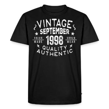 Légendaire Depuis septembre 1998 Anniversaire septembre - T-shirt Premium bio Homme - noir - Devant - Nico (187cm)