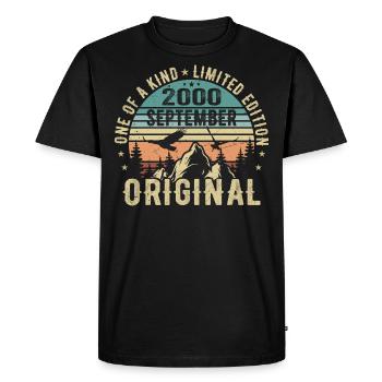 September 2000 Birthday - Legend since September - Men's Premium Organic T-Shirt - black - Front - Nico (187cm)