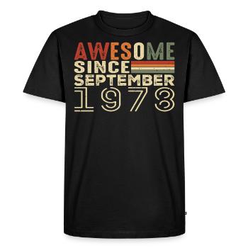 Septembre 1978, cadeau d’anniversaire Septembre 1978 - T-shirt Premium bio Homme - noir - Devant - Nico (187cm)