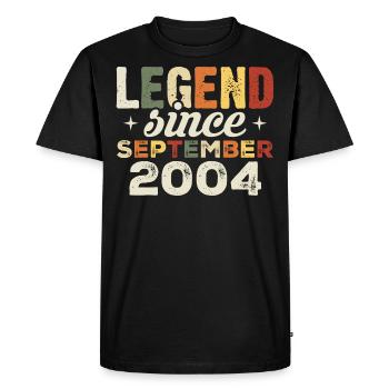 Legendary since September 2004 Birthday September - Men's Premium Organic T-Shirt - black - Front - Nico (187cm)