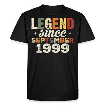 Légendaire depuis septembre 1999 anniversaire septembre - T-shirt Premium bio Homme - noir - Devant - Nico (187cm)