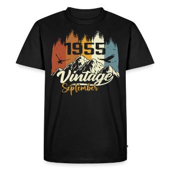 Des légendes sont nées en septembre 1955 Millésime 1955 - T-shirt Premium bio Homme - noir - Devant - Nico (187cm)