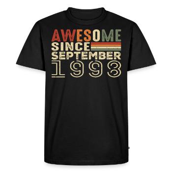 Septembre 1998, cadeau d’anniversaire Septembre 1998 - T-shirt Premium bio Homme - noir - Devant - Nico (187cm)