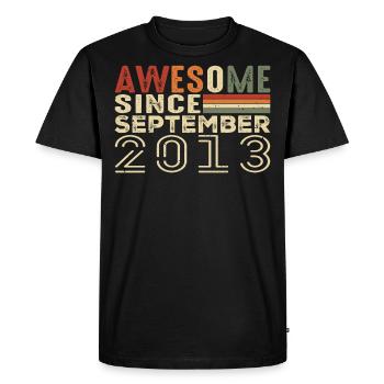 Septembre 2013, cadeau d'anniversaire septembre 2013 - T-shirt Premium bio Homme - noir - Devant - Nico (187cm)