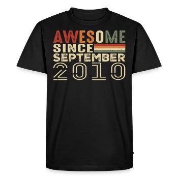 Septembre 2010, cadeau d'anniversaire septembre 2010 - T-shirt Premium bio Homme - noir - Devant - Nico (187cm)