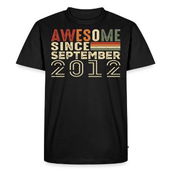 Septembre 2012, cadeau d'anniversaire septembre 2012 - T-shirt Premium bio Homme - noir - Devant - Nico (187cm)