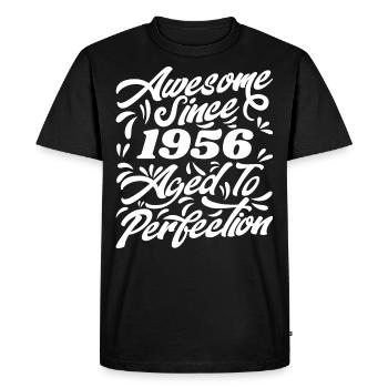 Awesome Since 1956 - Aged To Perfection, Gift 1956 - Men's Premium Organic T-Shirt - black - Front - Nico (187cm)