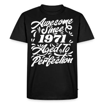 Awesome Since 1971 - Aged To Perfection, Gift 1971 - T-shirt Premium bio Homme - noir - Devant - Nico (187cm)