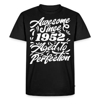 Awesome Since 1952 - Aged To Perfection, Gift 1952 - Men's Premium Organic T-Shirt - black - Front - Nico (187cm)