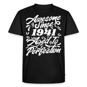 Awesome Since 1941 - Aged To Perfection, Gift 1941 - Men's Premium Organic T-Shirt - black - Front - Nico (187cm)