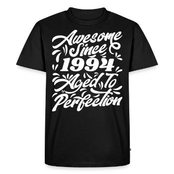 Awesome Since 1994 - Aged To Perfection, Gift 1994 - Men's Premium Organic T-Shirt - black - Front - Nico (187cm)