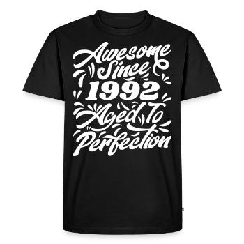 Awesome Since 1992 - Aged To Perfection, Gift 1992 - Men's Premium Organic T-Shirt - black - Front - Nico (187cm)