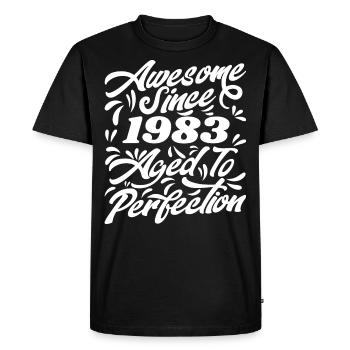 Awesome Since 1983 - Aged To Perfection, Gift 1983 - T-shirt Premium bio Homme - noir - Devant - Nico (187cm)