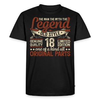 18 ans, Légendes 2006 Millésime 2006 Anniversaire - T-shirt Premium bio Homme - noir - Devant - Nico (187cm)