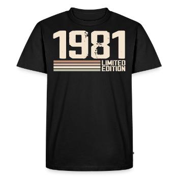 1981 Millésime 1981 Anniversaire 1981 Rétro 1981 - T-shirt Premium bio Homme - noir - Devant - Nico (187cm)
