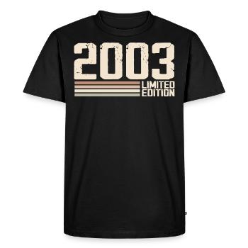 2003 Millésime 2003 Anniversaire 2003 Rétro 2003 - T-shirt Premium bio Homme - noir - Devant - Nico (187cm)