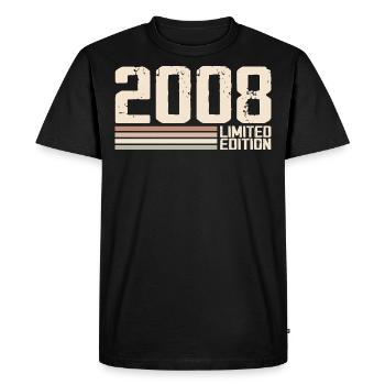 2008 Millésime 2008 Anniversaire 2008 Rétro 2008 - T-shirt Premium bio Homme - noir - Devant - Nico (187cm)