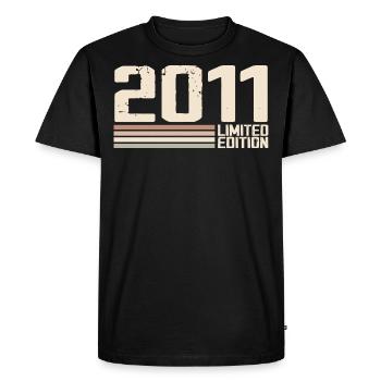 2011 Millésime 2011 Anniversaire 2011 Rétro 2011 - T-shirt Premium bio Homme - noir - Devant - Nico (187cm)