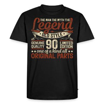 90 ans, Légendes 1934 Millésime 1934 Anniversaire - T-shirt Premium bio Homme - noir - Devant - Nico (187cm)