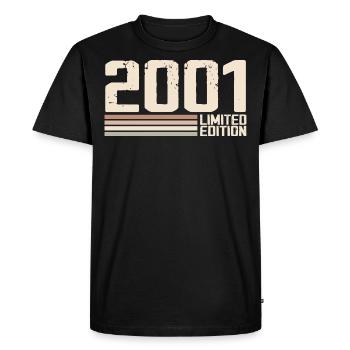 2001 Millésime 2001 Anniversaire 2001 Rétro 2001 - T-shirt Premium bio Homme - noir - Devant - Nico (187cm)