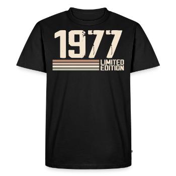 1977 Vintage 1977 Birthday 1977 Retro 1977 - Men's Premium Organic T-Shirt - black - Front - Nico (187cm)