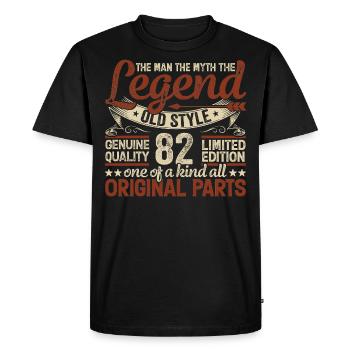 82 ans, Légendes 1942 Millésime 1942 Jubilé - T-shirt Premium bio Homme - noir - Devant - Nico (187cm)