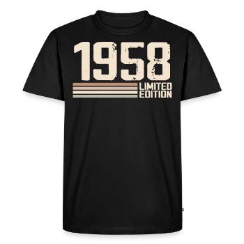 1958 Millésime 1958 Anniversaire 1958 Rétro 1958 - T-shirt Premium bio Homme - noir - Devant - Nico (187cm)