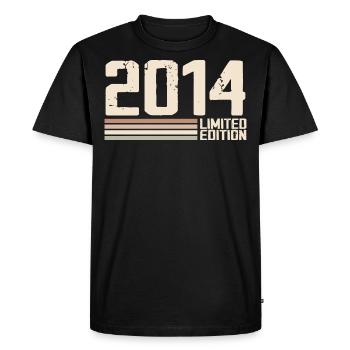 2014 Millésime 2014 Anniversaire 2014 Rétro 2014 - T-shirt Premium bio Homme - noir - Devant - Nico (187cm)