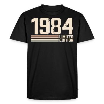 1984 Millésime 1984 Anniversaire 1984 Rétro 1984 - T-shirt Premium bio Homme - noir - Devant - Nico (187cm)