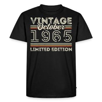 Octobre 1965 Geburtstag Octobre 1965 Cadeau d’anniversaire - T-shirt Premium bio Homme - noir - Devant - Nico (187cm)