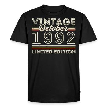 Octobre 1992 Geburtstag Octobre 1992 Cadeau d’anniversaire - T-shirt Premium bio Homme - noir - Devant - Nico (187cm)