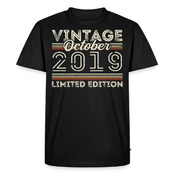 Oktober 2019 Geburtstag Octobre 2019 Cadeau d’anniversaire - T-shirt Premium bio Homme - noir - Devant - Nico (187cm)