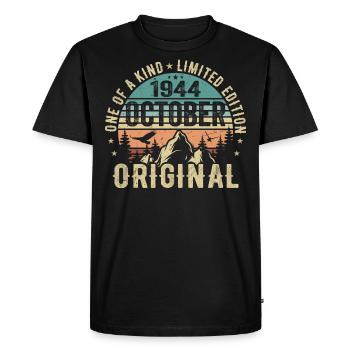 October 1944 Birthday Gift - October 1944 - Men's Premium Organic T-Shirt - black - Front - Nico (187cm)