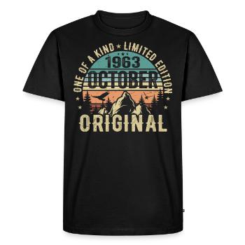 October 1963 Birthday Gift - October 1963 - Men's Premium Organic T-Shirt - black - Front - Nico (187cm)