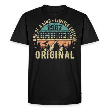 October 1987 Birthday Gift - October 1987 - Men's Premium Organic T-Shirt - black - Front - Nico (187cm)