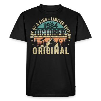 October 1984 Birthday Gift - October 1984 - Men's Premium Organic T-Shirt - black - Front - Nico (187cm)