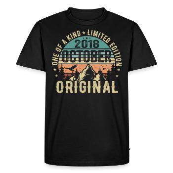 Octobre 2018 Cadeau d’anniversaire - Octobre 2018 - T-shirt Premium bio Homme - noir - Devant - Nico (187cm)