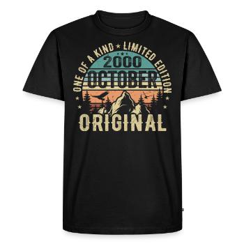 October 2000 Birthday Gift - October 2000 - Men's Premium Organic T-Shirt - black - Front - Nico (187cm)