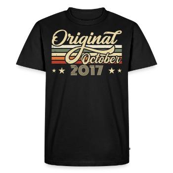 October 2017 Birthday in October - October 2017 - Men's Premium Organic T-Shirt - black - Front - Nico (187cm)