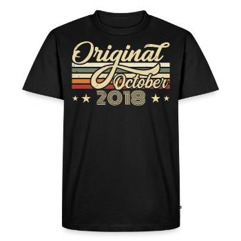 October 2018 Birthday in October - October 2018 - Men's Premium Organic T-Shirt - black - Front - Nico (187cm)