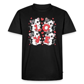 AMOUR Chats - T-shirt Premium bio Homme - noir - Devant - Nico (187cm)