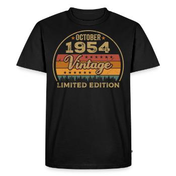 Millésime Octobre 1954 Cadeau d’anniversaire - 1954 - T-shirt Premium bio Homme - noir - Devant - Nico (187cm)