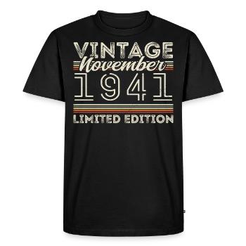 Né en novembre 1941 Anniversaire en novembre 1941 - T-shirt Premium bio Homme - noir - Devant - Nico (187cm)