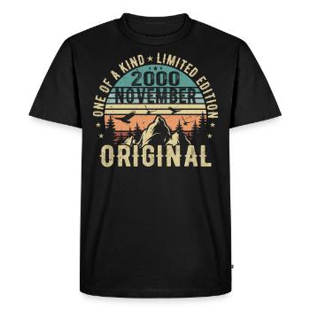 November 2000 Birthday Gift - November 2000 - Men's Premium Organic T-Shirt - black - Front - Nico (187cm)