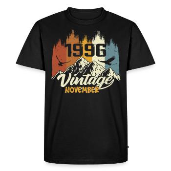 29e anniversaire - Légendaire depuis novembre 1996 - T-shirt Premium bio Homme - noir - Devant - Nico (187cm)