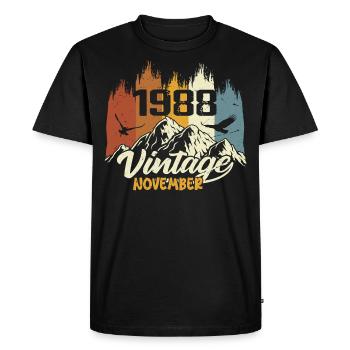 37th Birthday - Legendary since November 1988 - Men's Premium Organic T-Shirt - black - Front - Nico (187cm)
