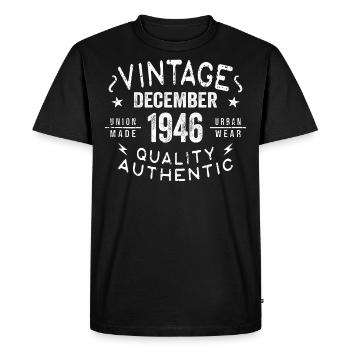 December 1946 - Great since December 1946 - Men's Premium Organic T-Shirt - black - Front - Nico (187cm)