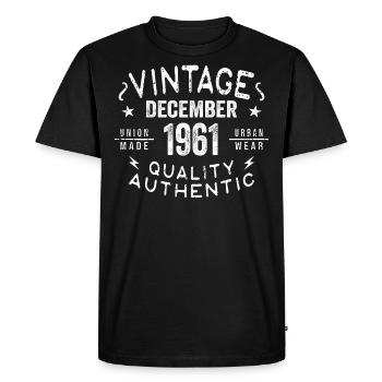 December 1961 - Great since December 1961 - Men's Premium Organic T-Shirt - black - Front - Nico (187cm)